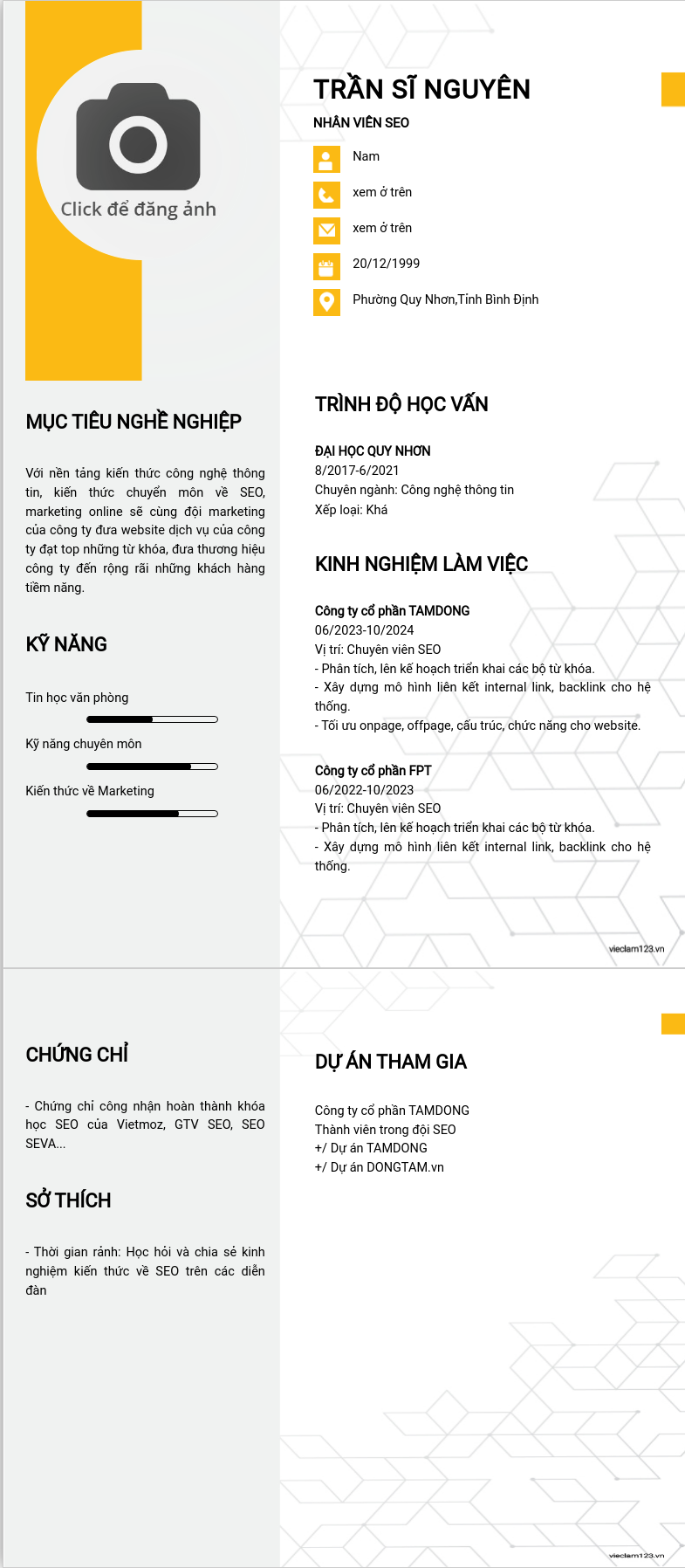 ảnh cv