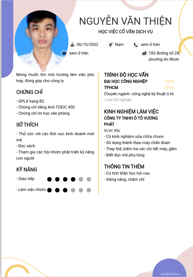ảnh cv