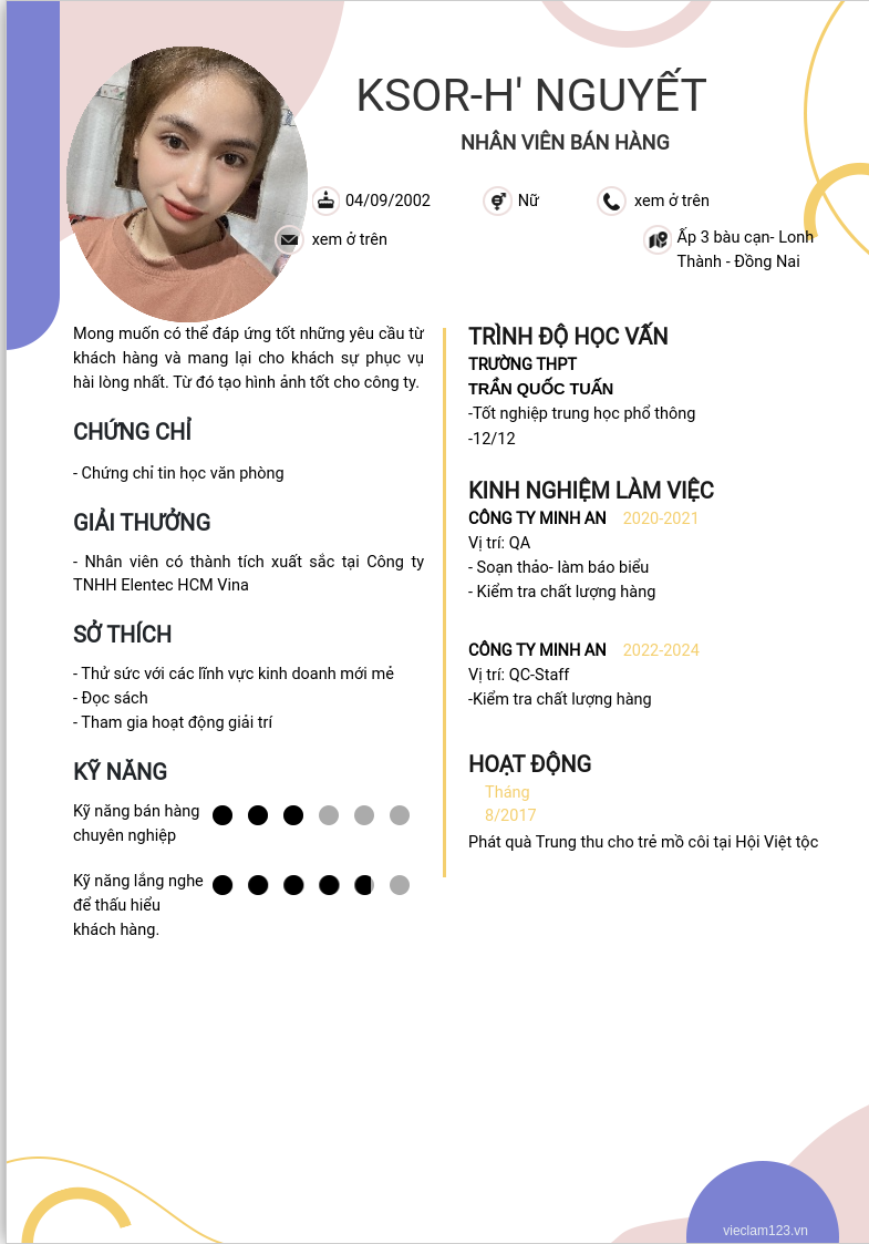 ảnh cv