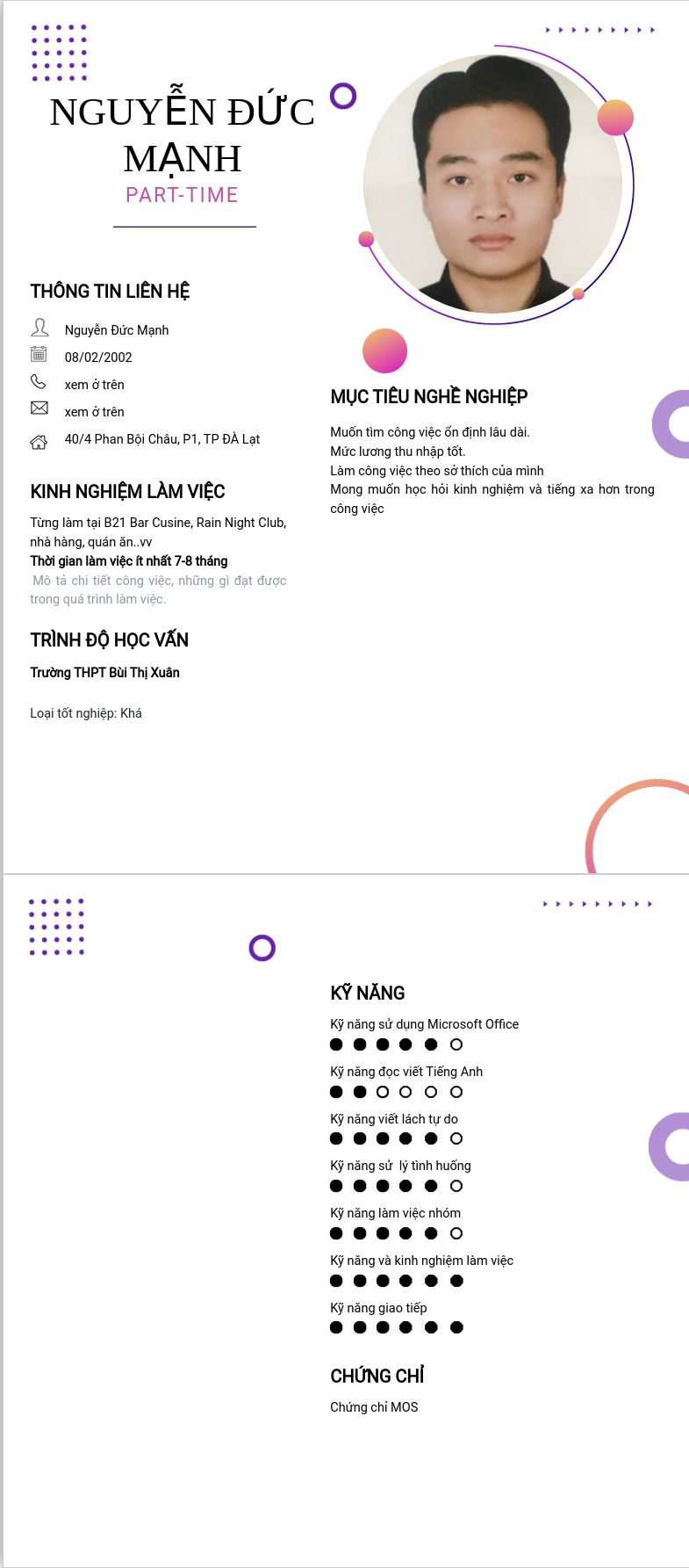 ảnh cv