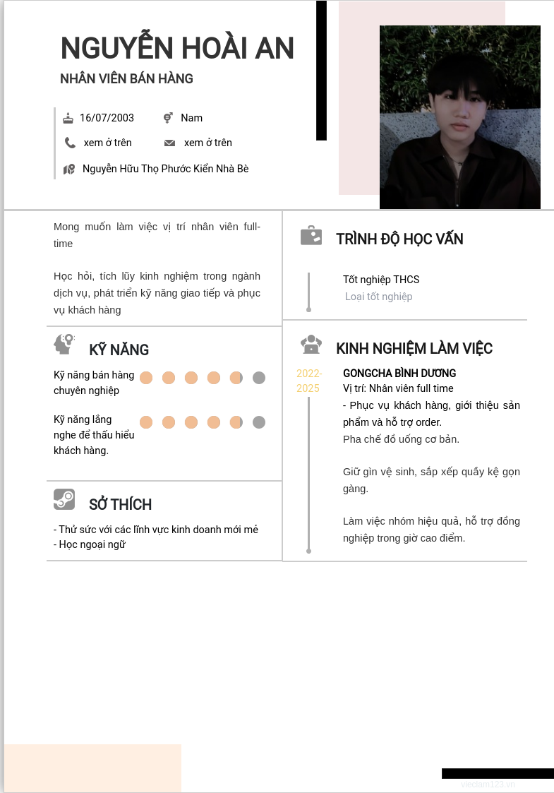 ảnh cv