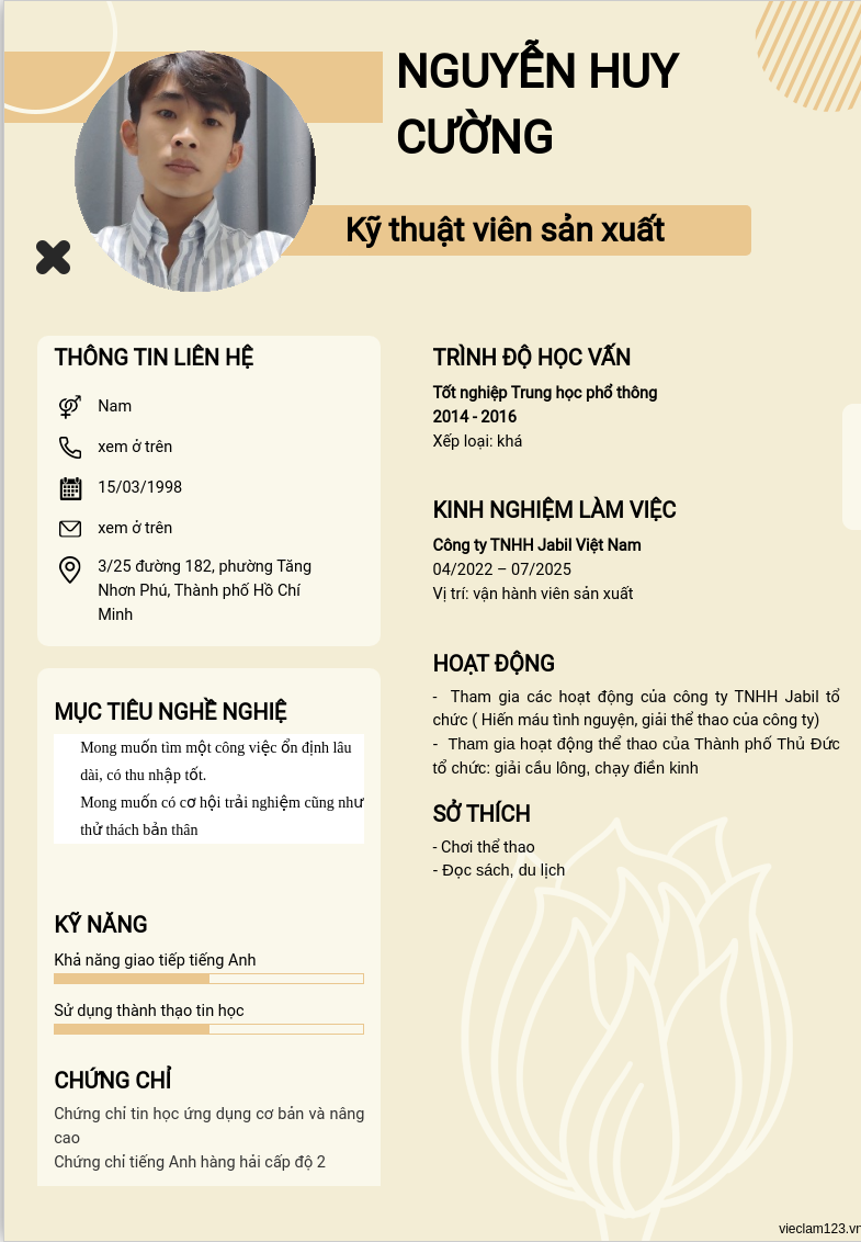 ảnh cv