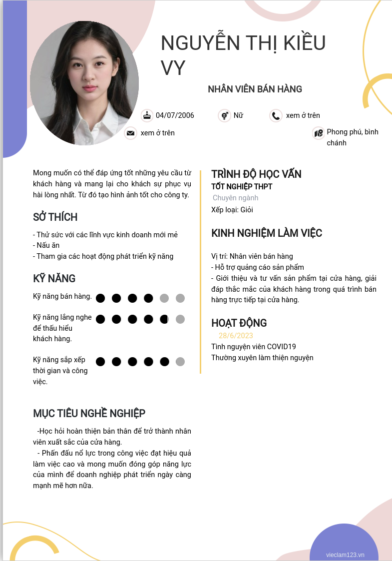 ảnh cv