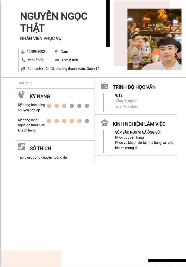 ảnh cv