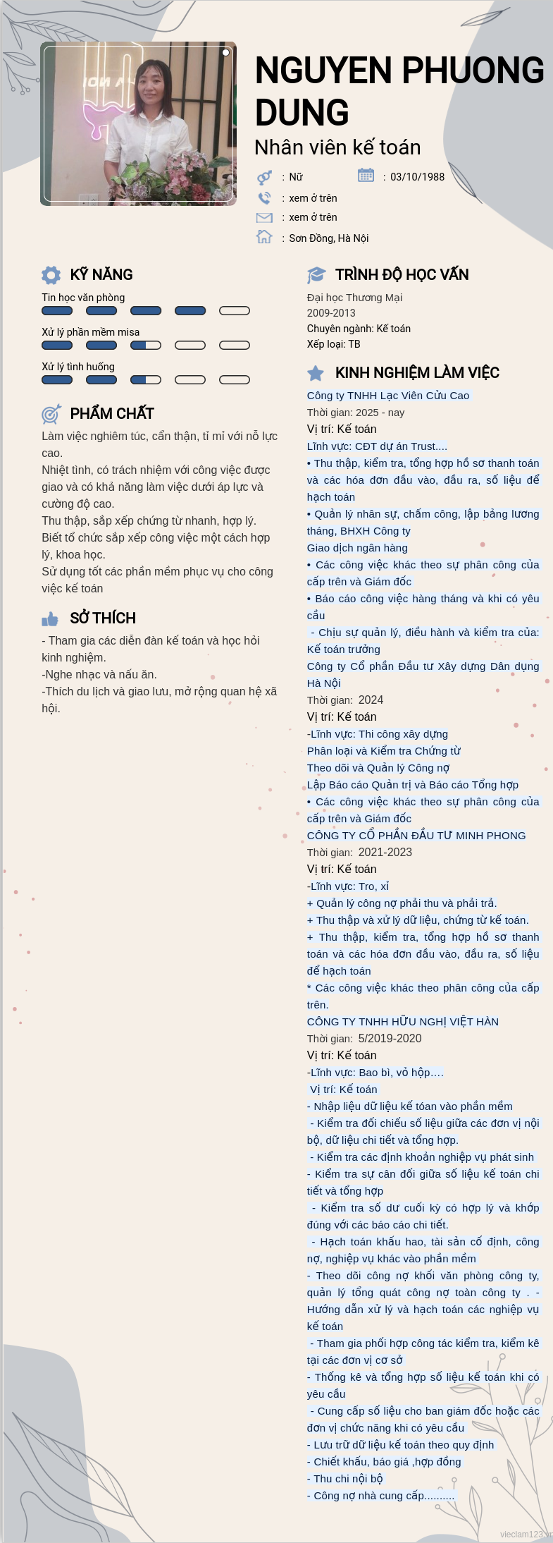 ảnh cv