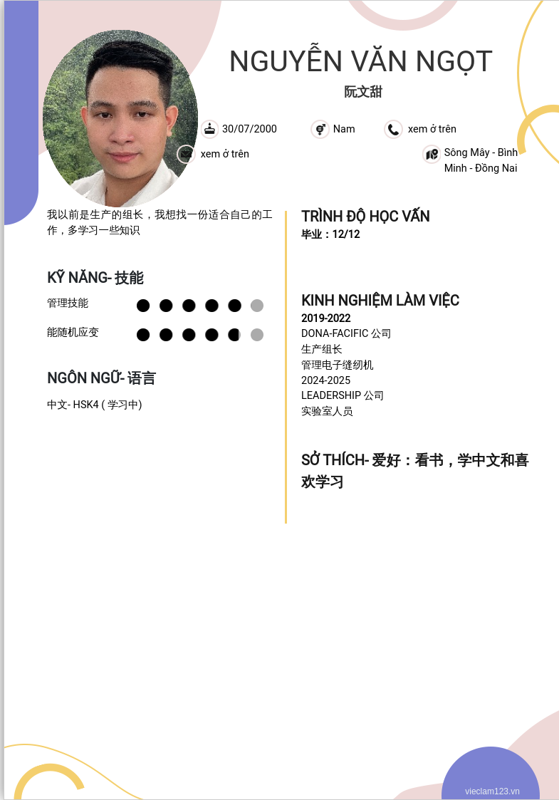 ảnh cv