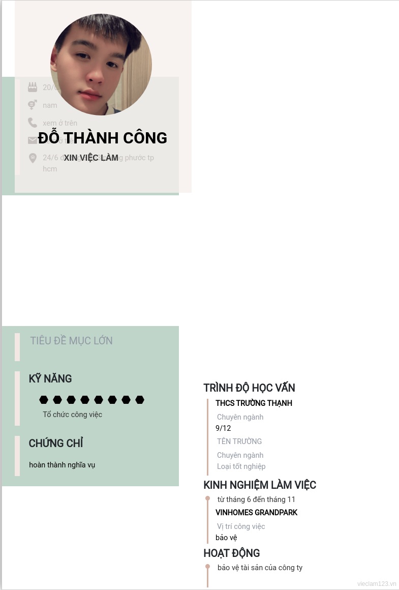 ảnh cv