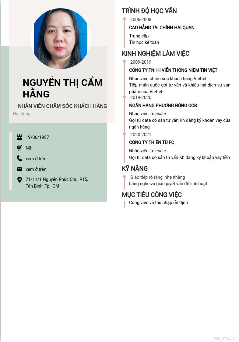 ảnh cv