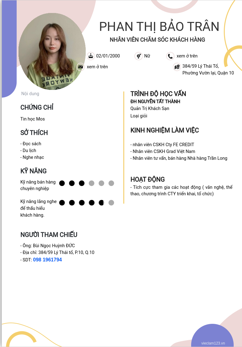ảnh cv