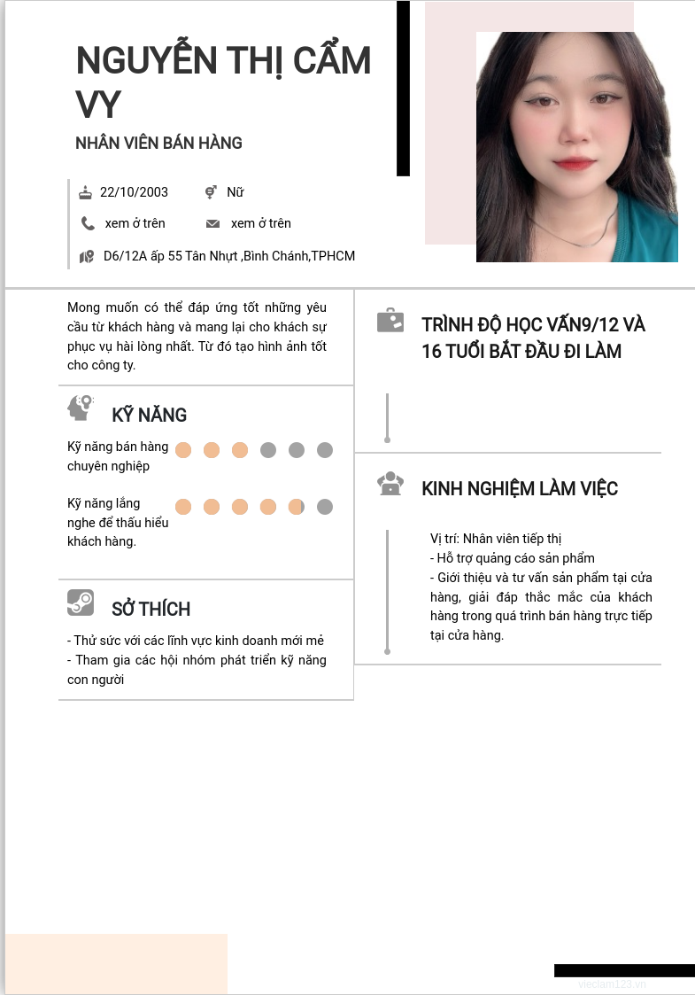 ảnh cv