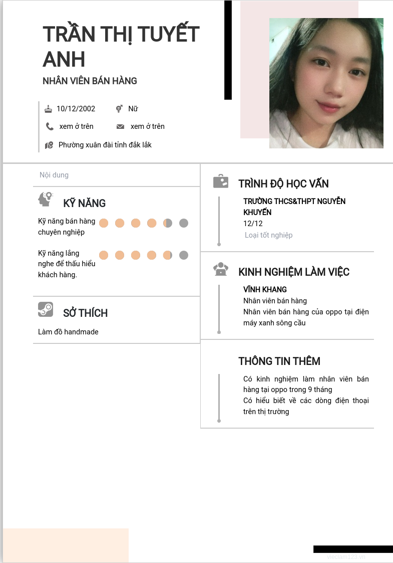 ảnh cv