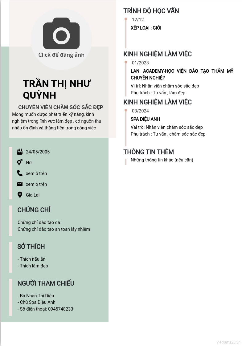 ảnh cv