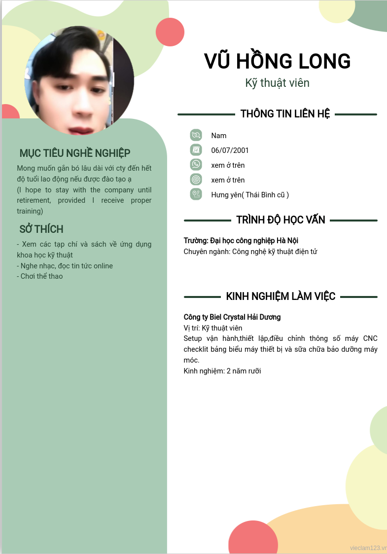 ảnh cv