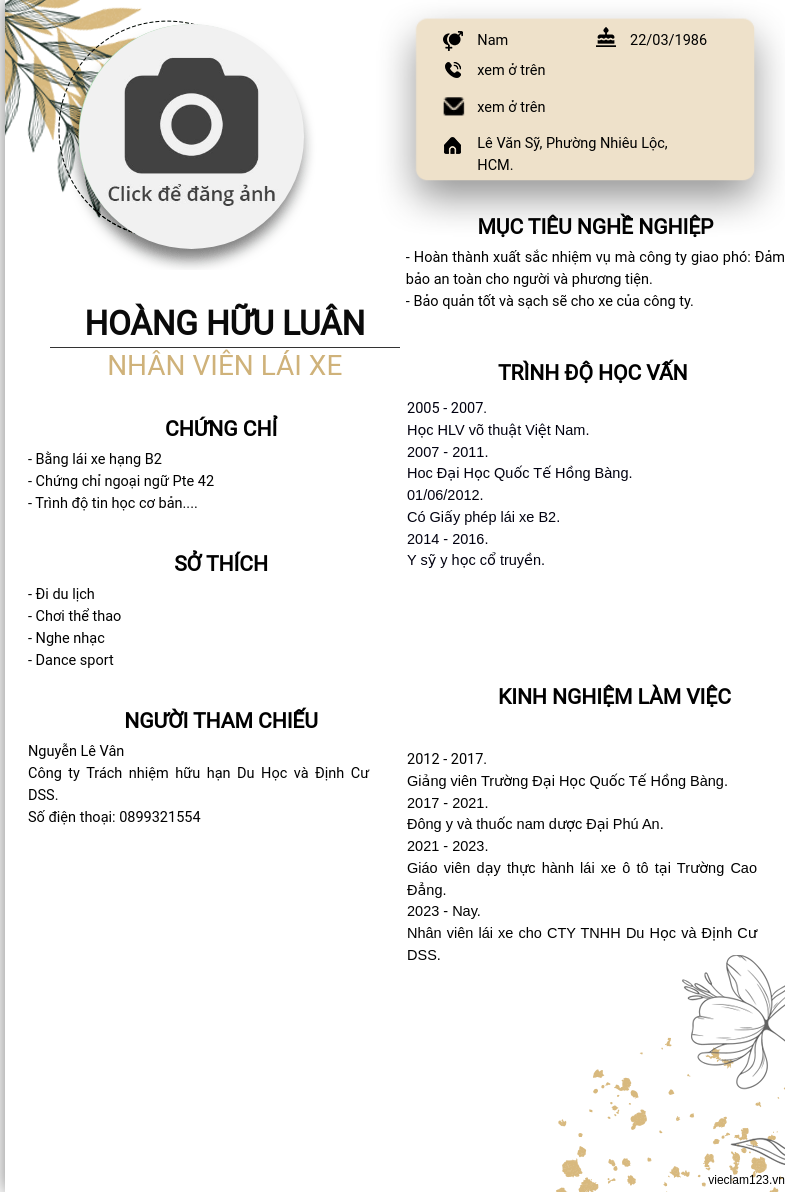 ảnh cv