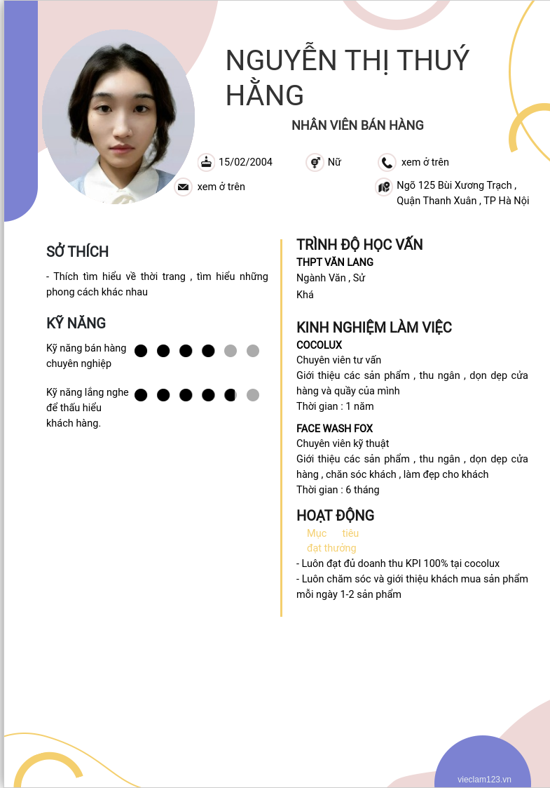 ảnh cv