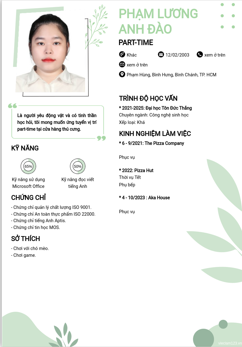 ảnh cv