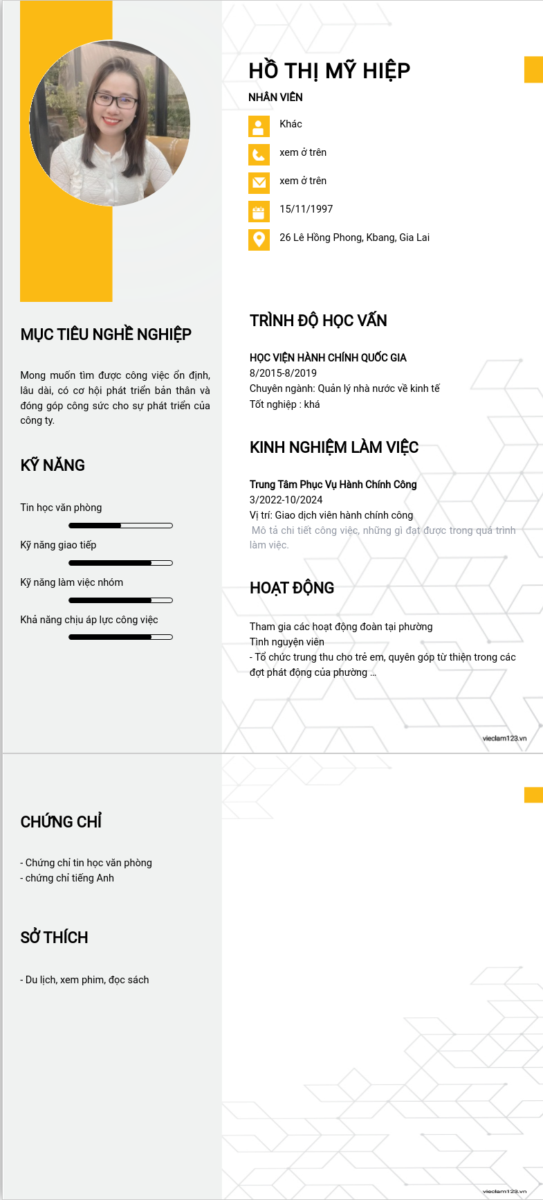 ảnh cv