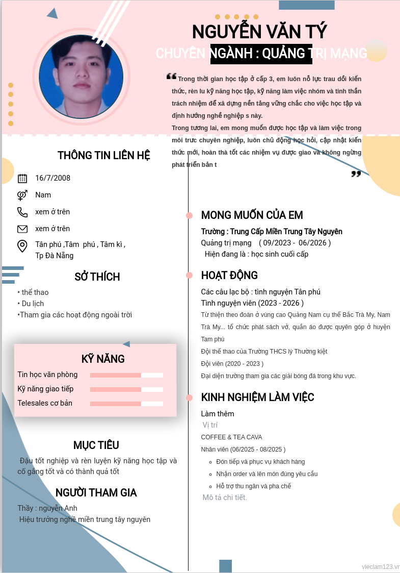 ảnh cv
