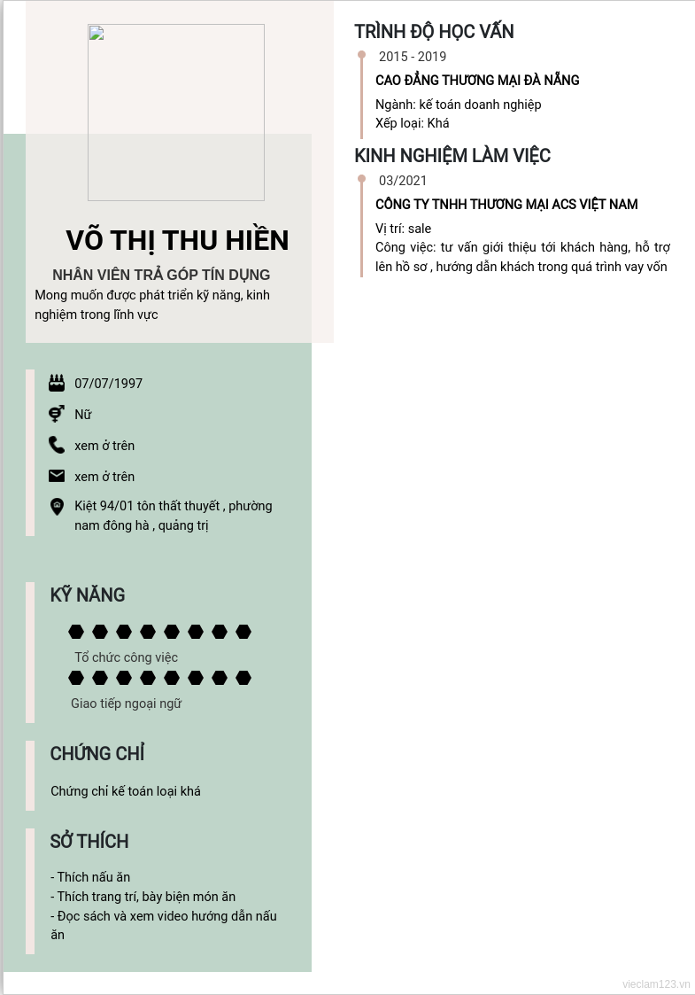 ảnh cv