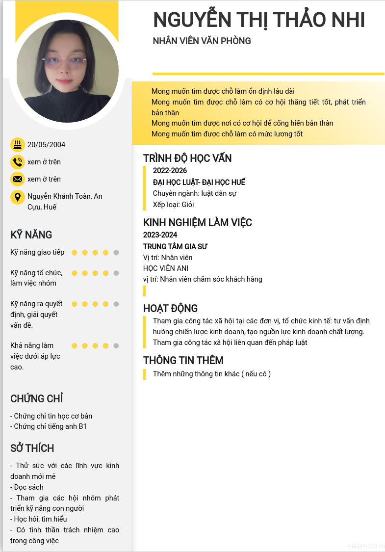 ảnh cv