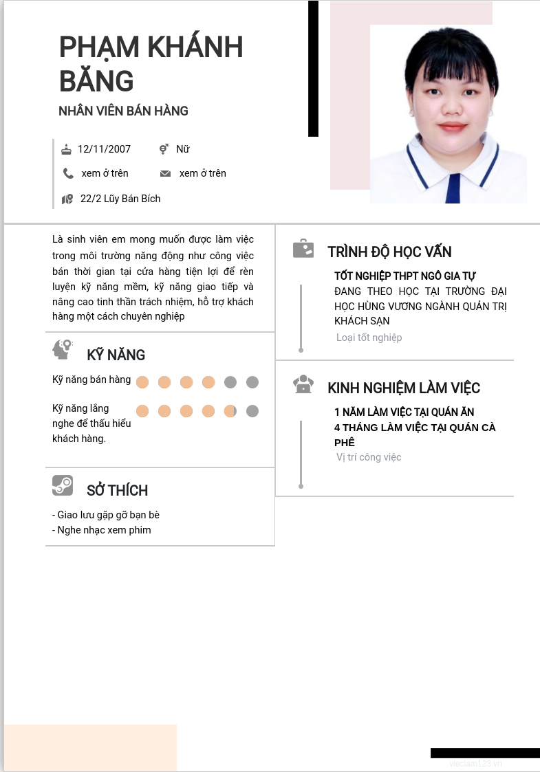 ảnh cv