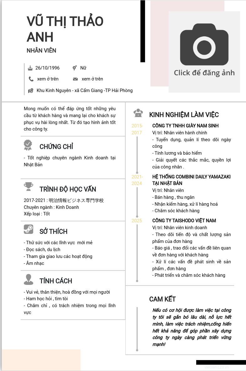 ảnh cv