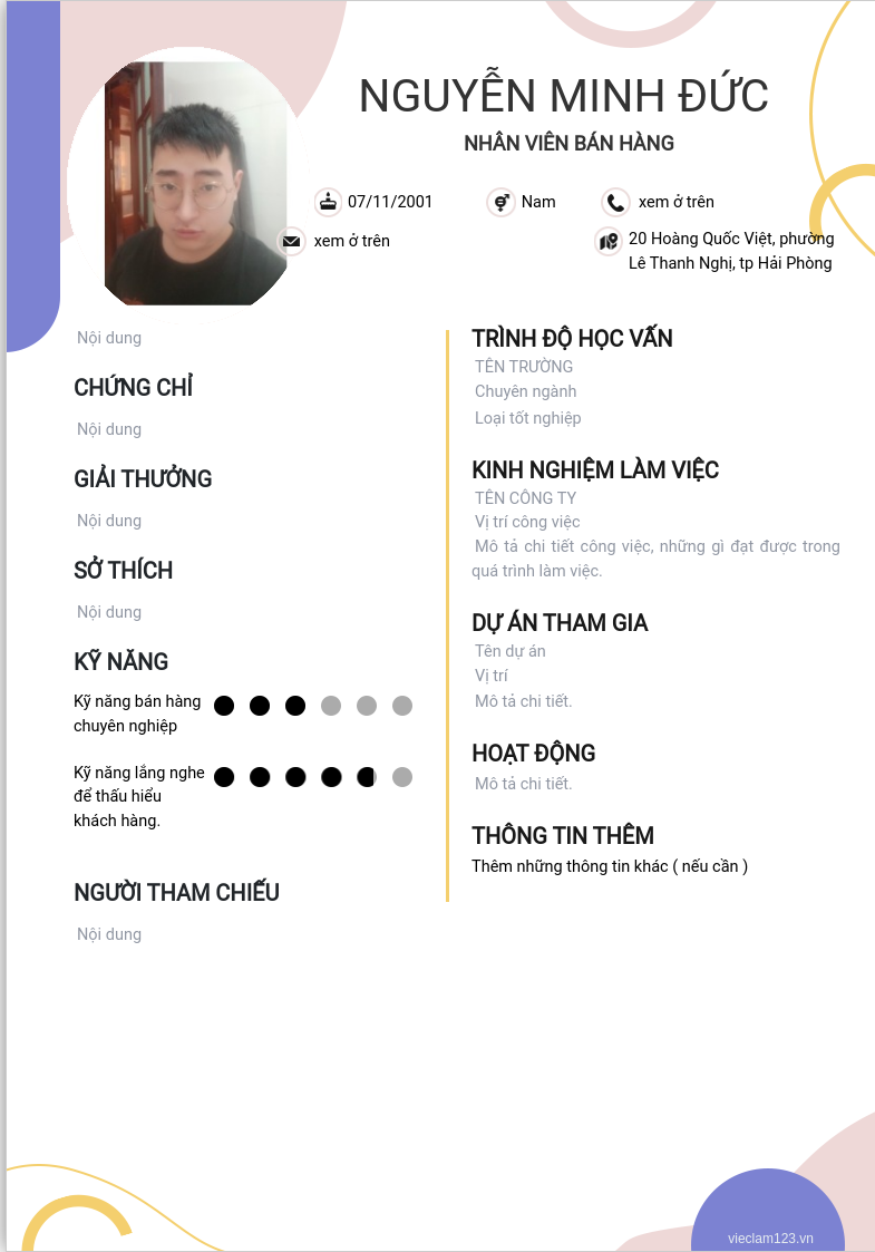 ảnh cv