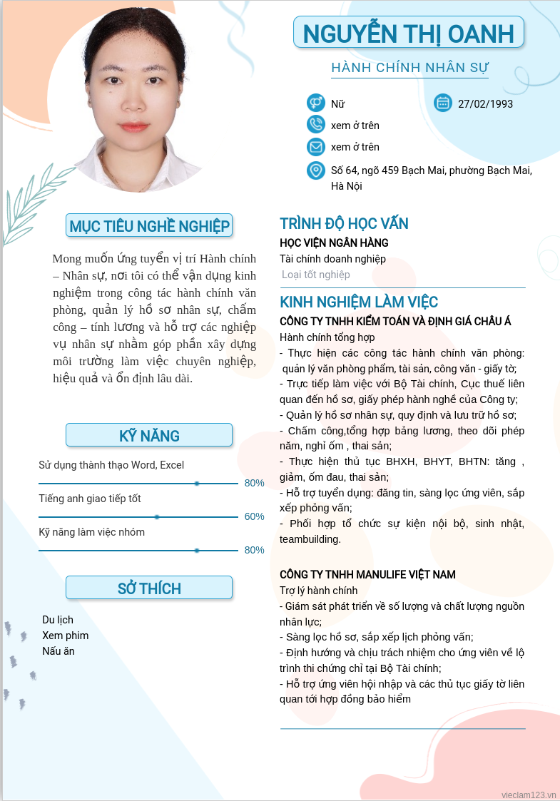 ảnh cv