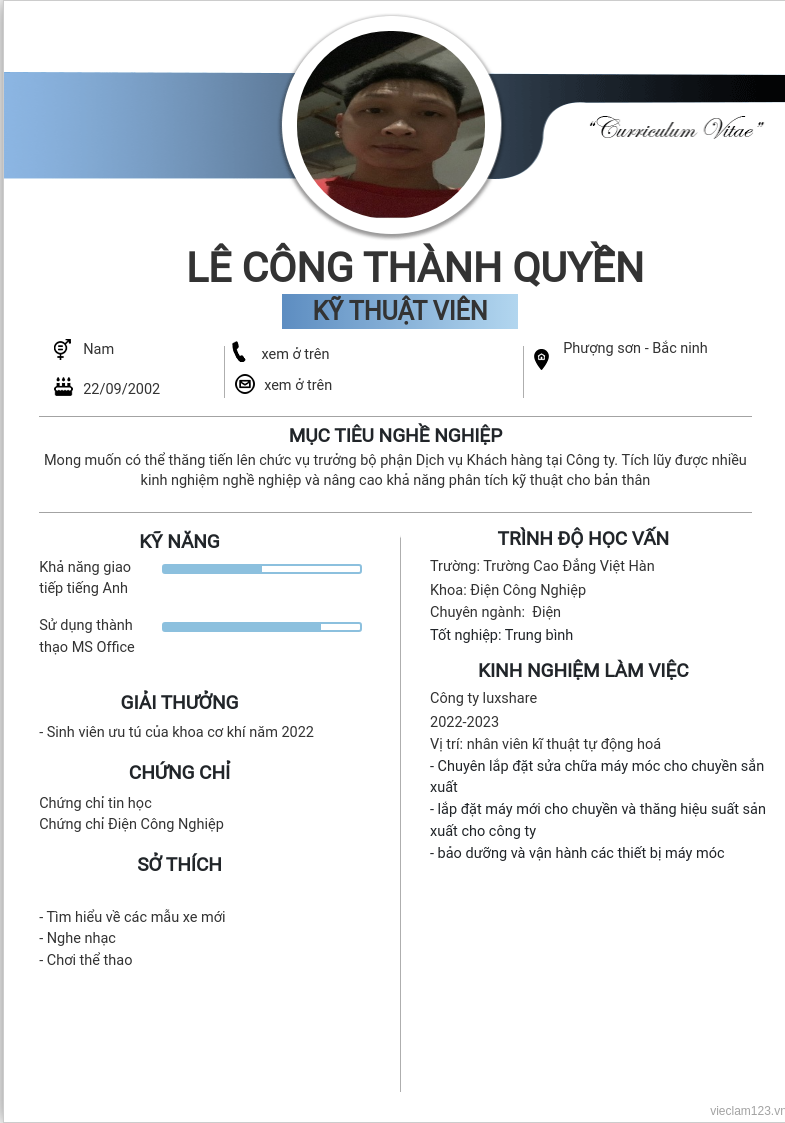 ảnh cv