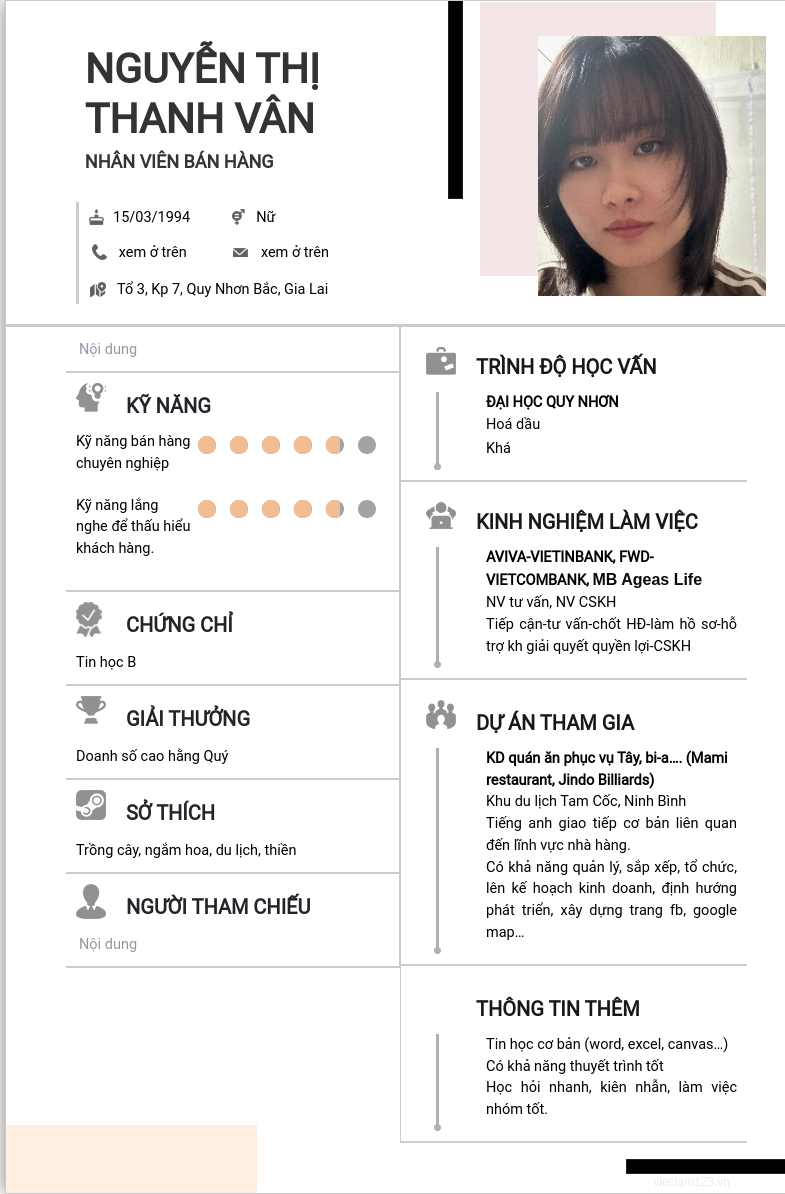 ảnh cv