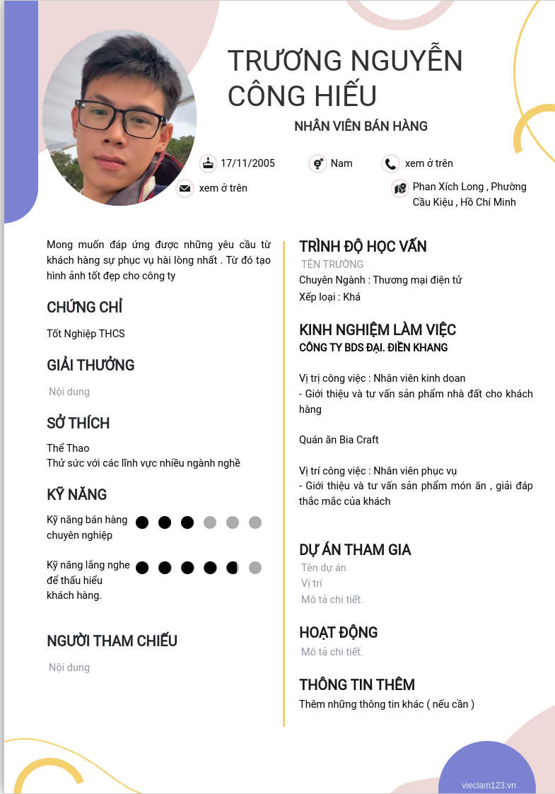 ảnh cv