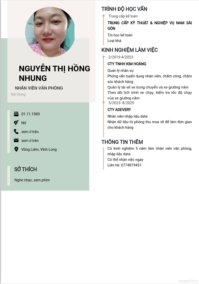 ảnh cv