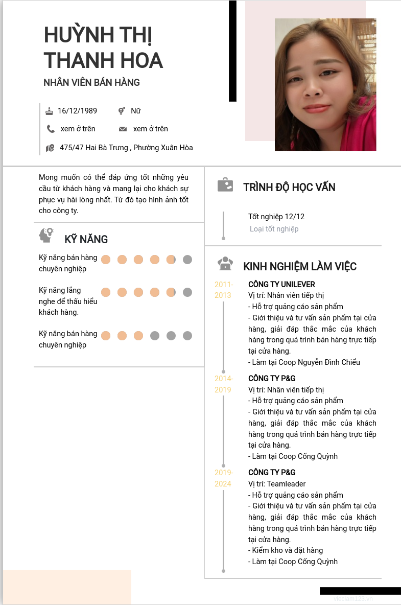 ảnh cv