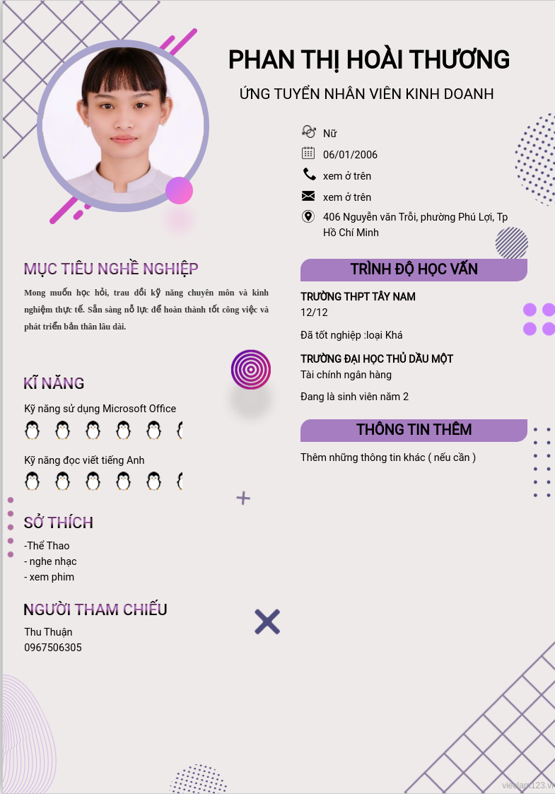 ảnh cv