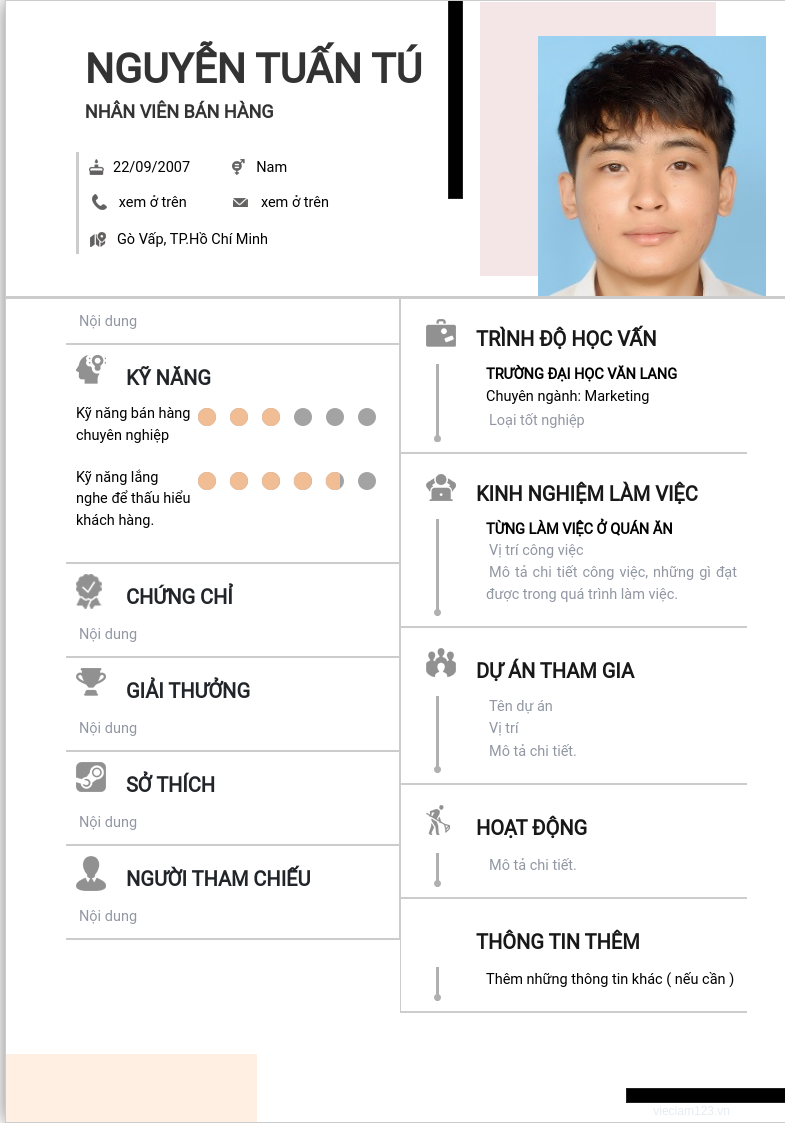 ảnh cv