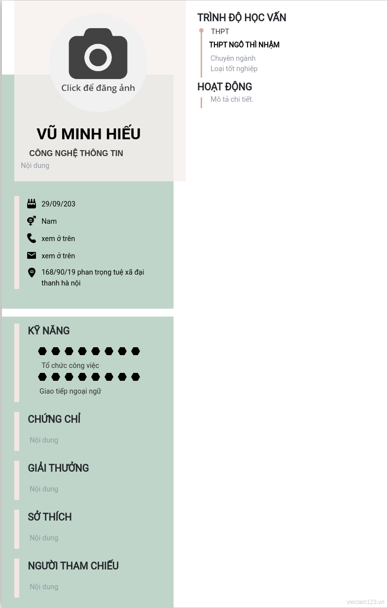 ảnh cv