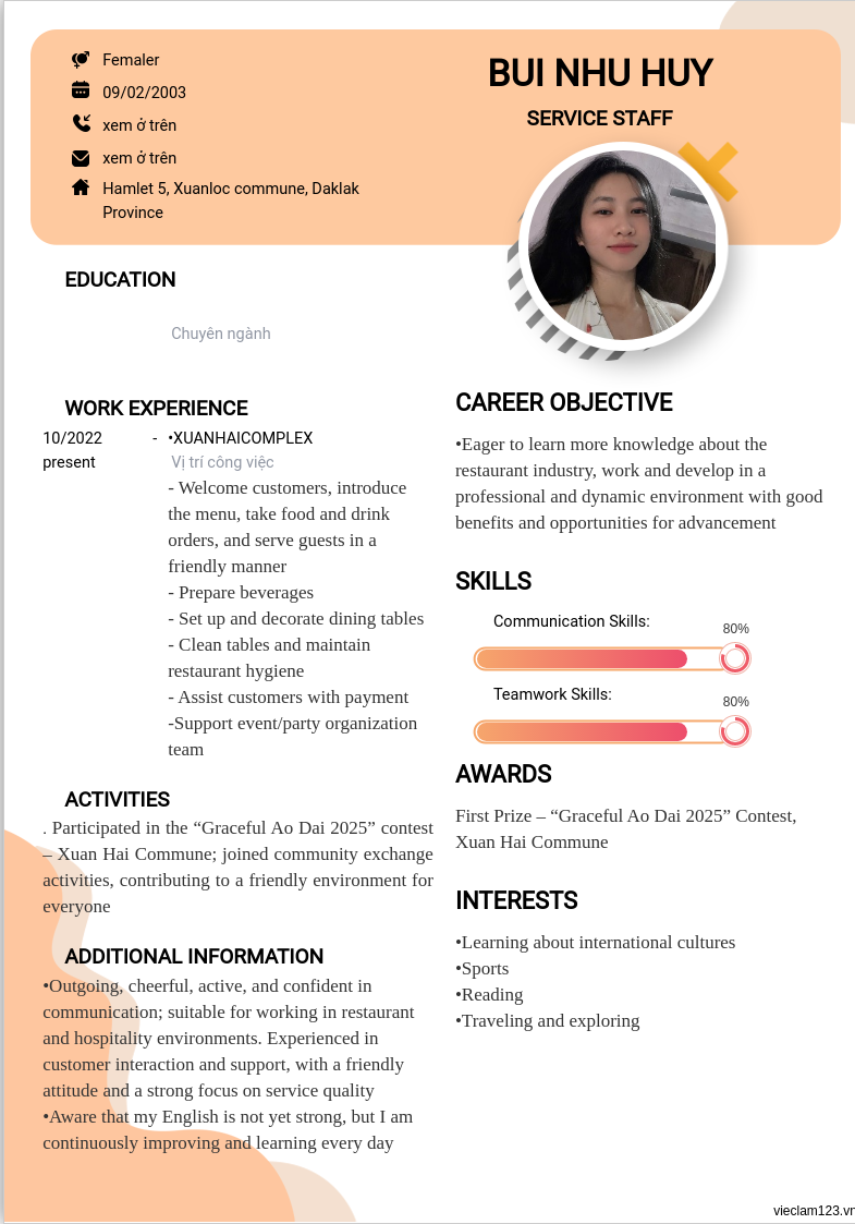 ảnh cv