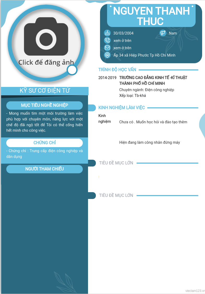 ảnh cv