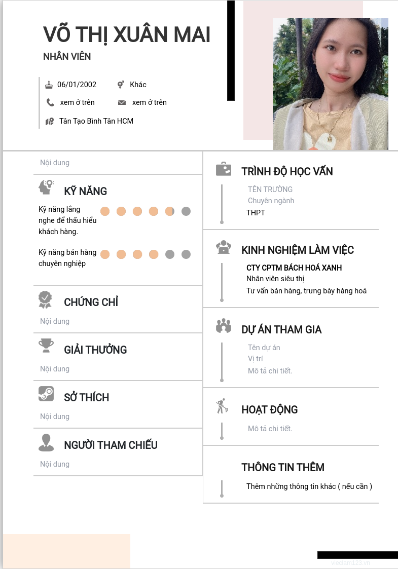ảnh cv