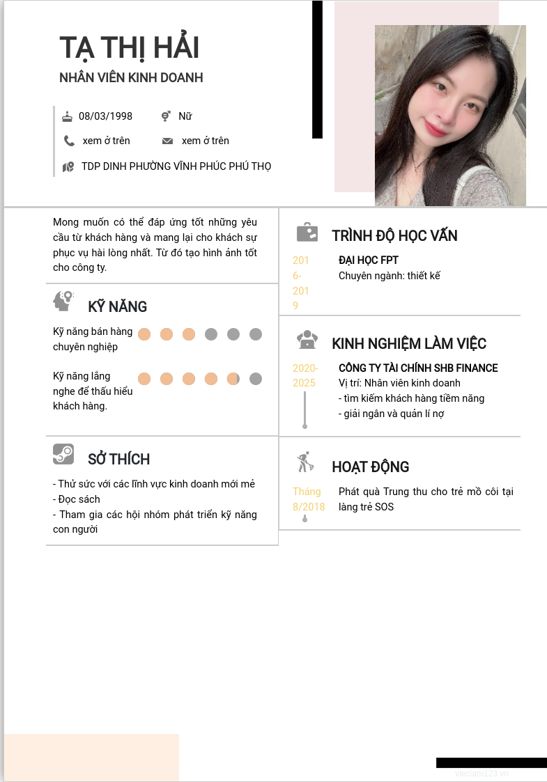 ảnh cv
