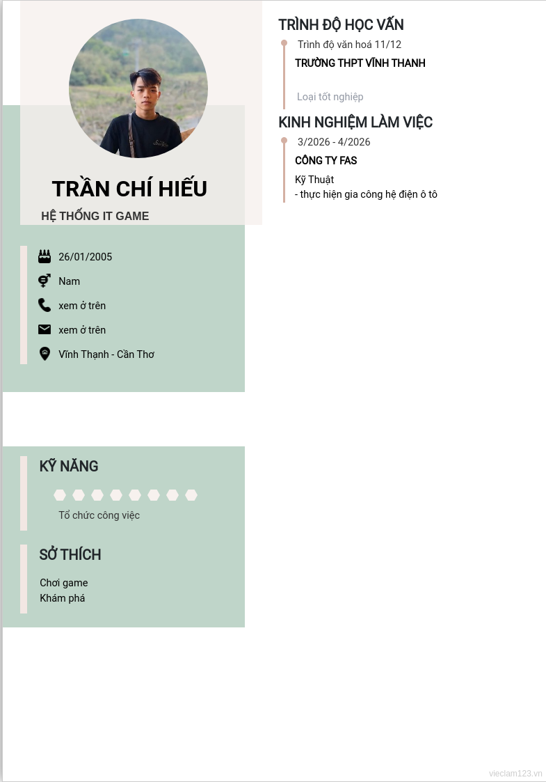 ảnh cv