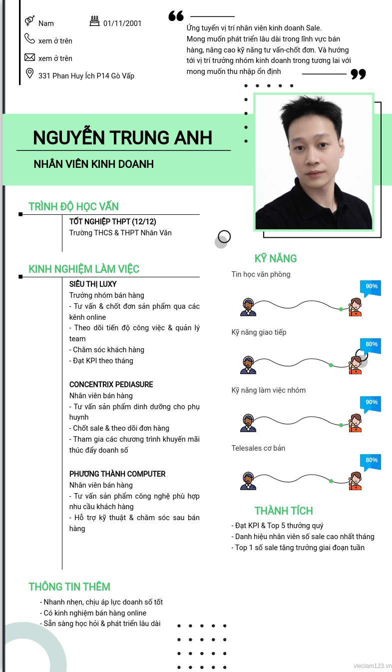 ảnh cv
