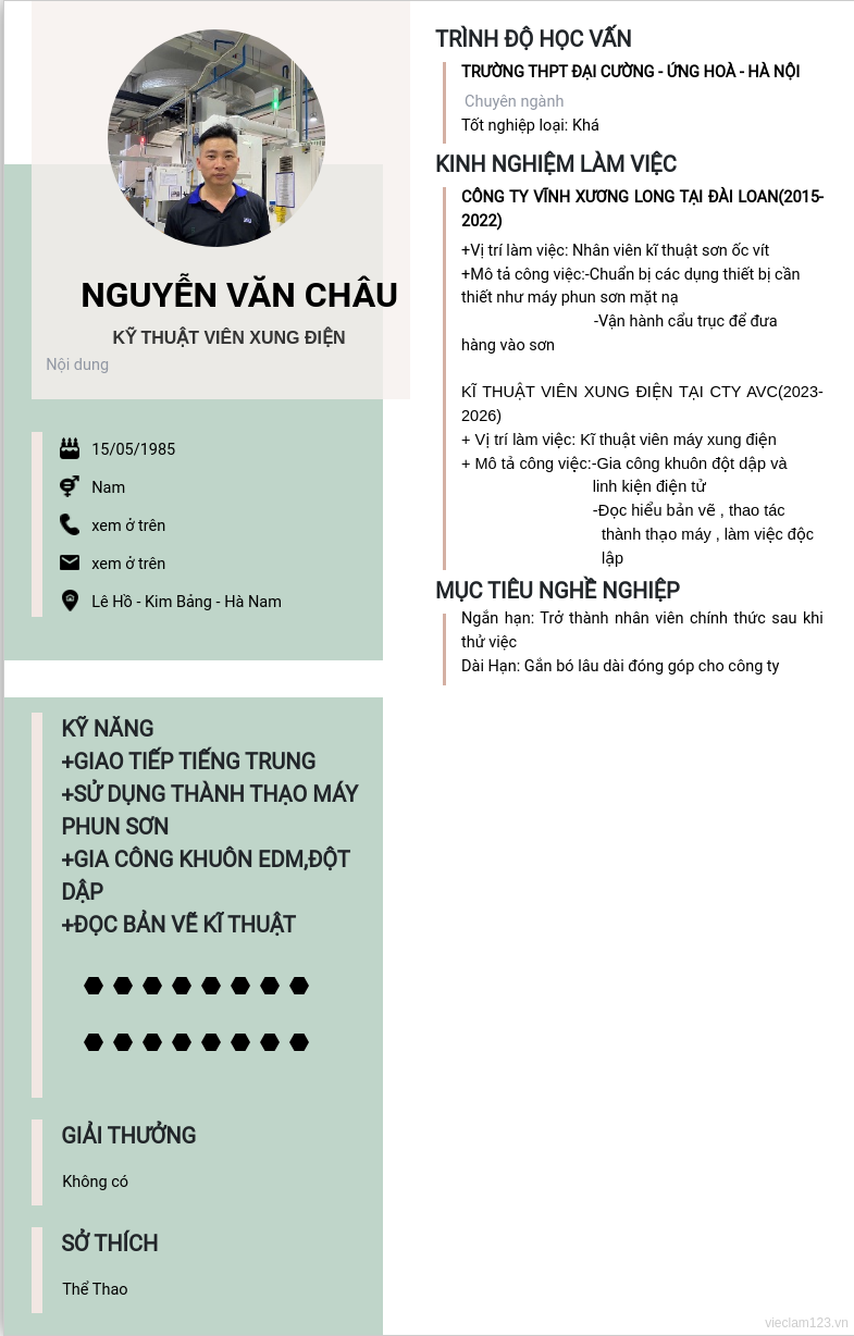 ảnh cv