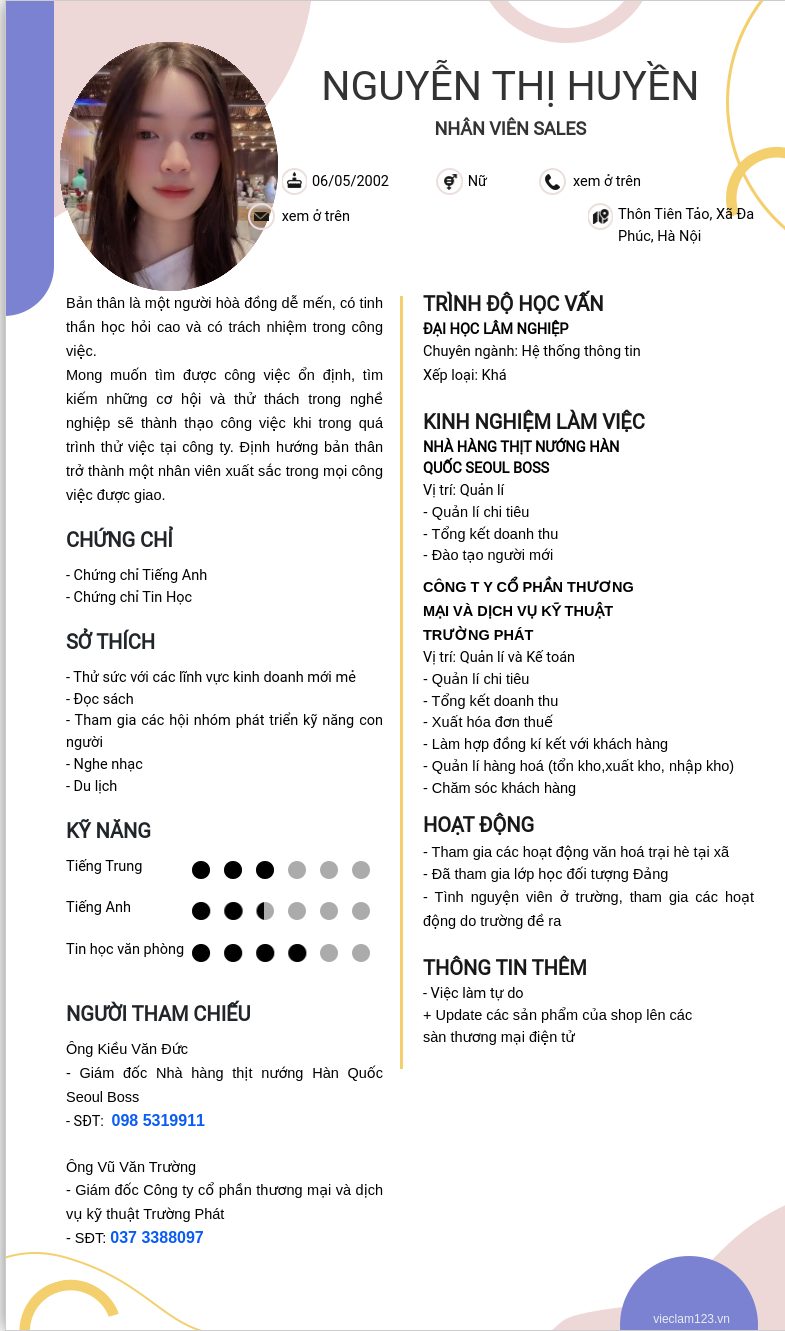 ảnh cv
