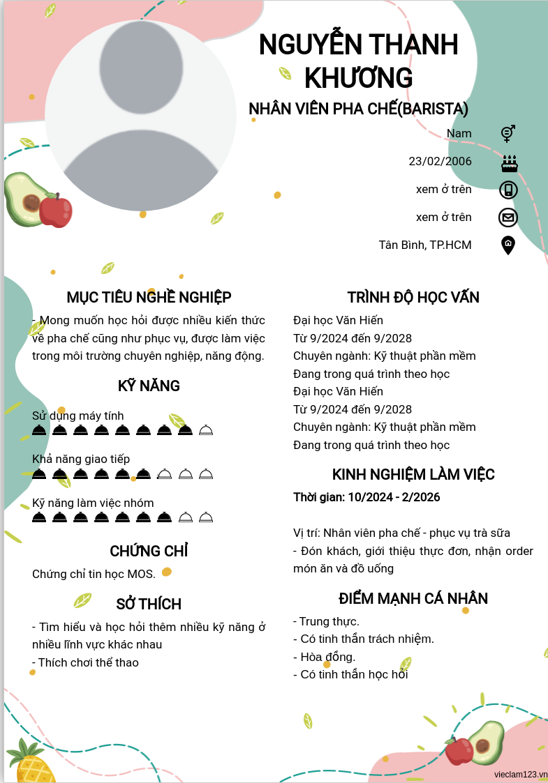 ảnh cv
