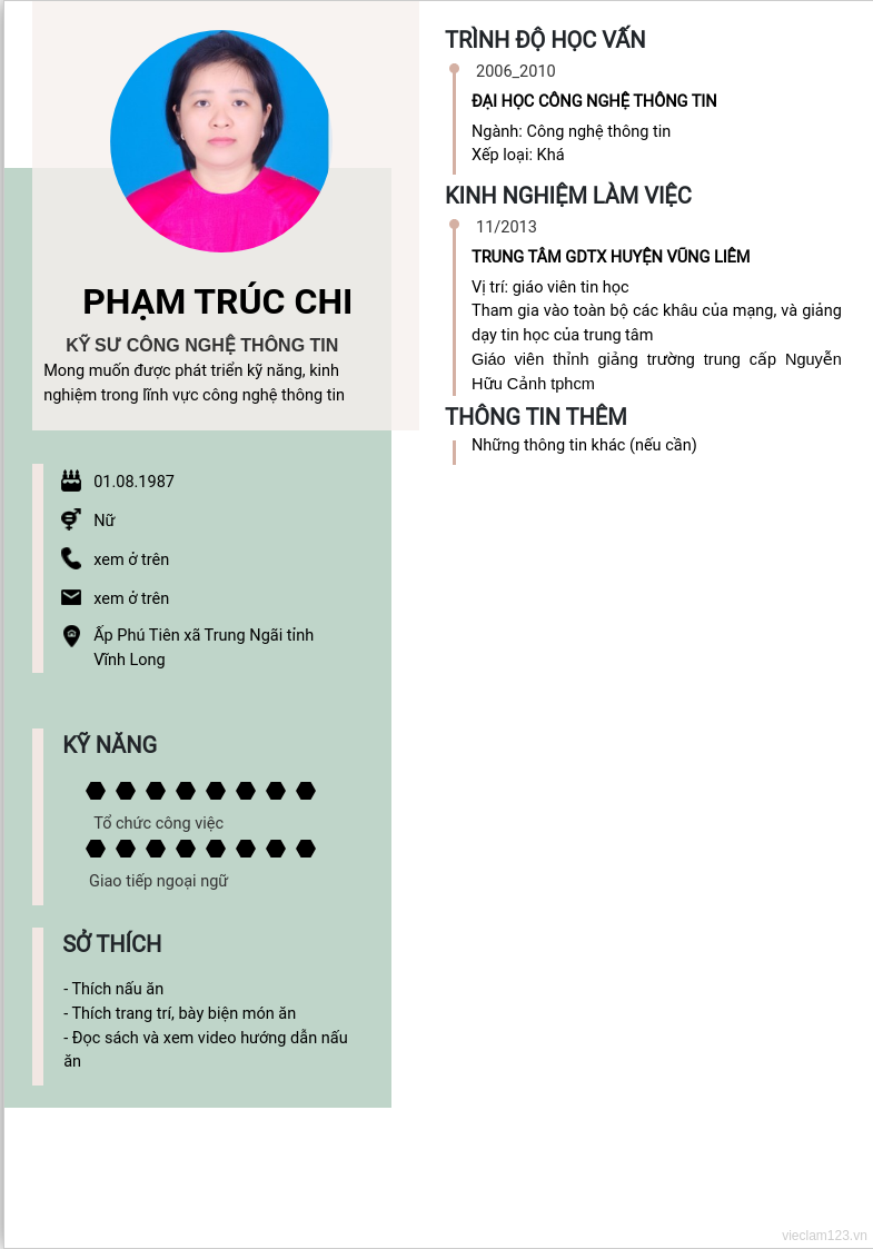 ảnh cv