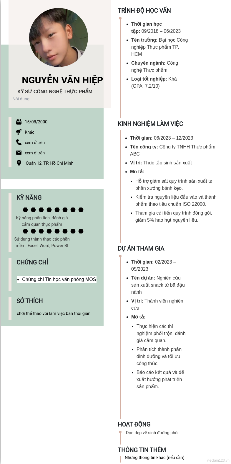 ảnh cv