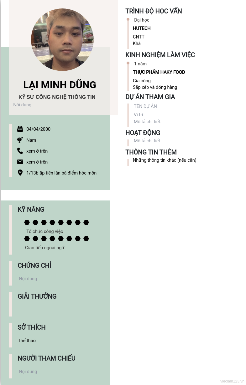 ảnh cv