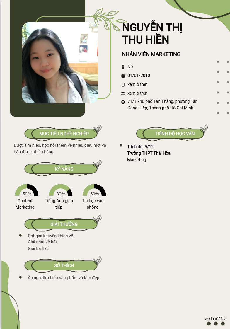 ảnh cv