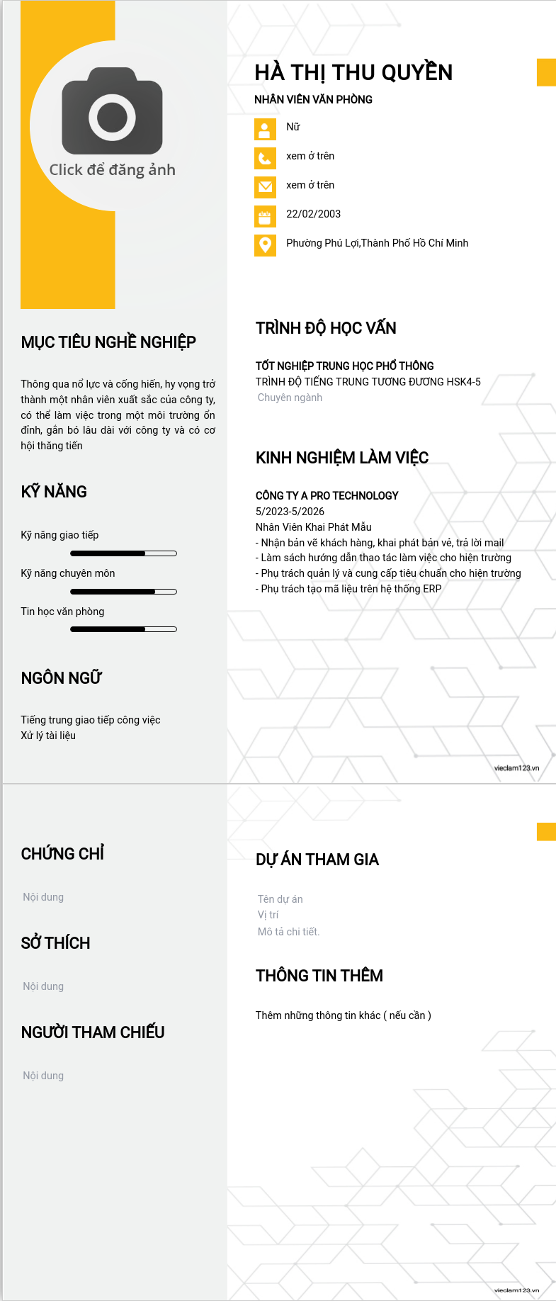 ảnh cv